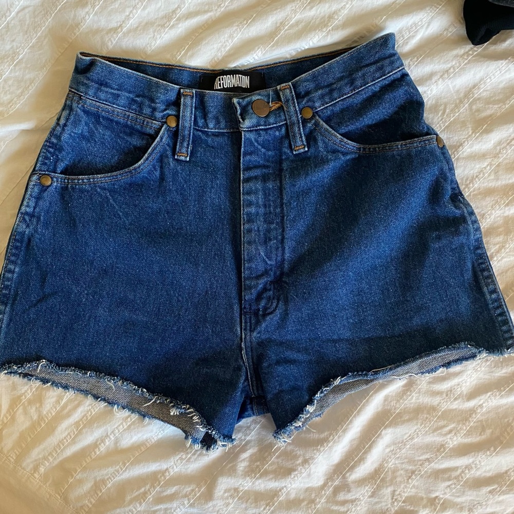 Reformation Vintage Wrangler High Waisted Denim Shorts